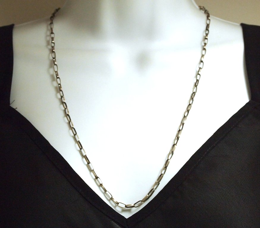 Navajo 24 Sterling Silver Handmade Link Necklace Chain : Navajo 24 Sterling Silver Handmade Link Necklace Chain - Sally Shirley Measures 24" around by 1/8" wide. Weight: 7.2g SKU: nc0002"