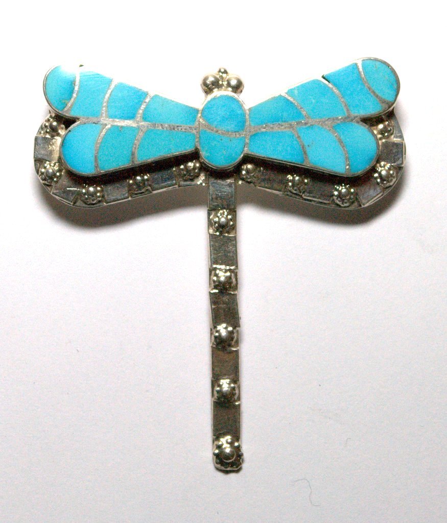Zuni Turquoise Dragonfly Pendant & Pin