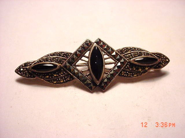 STERLING MARCASITE PIN: STERLING MARCASITE PIN
