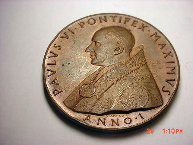 ANNO 1 POPE PAUL VI MEDAL: ANNO 1 POPE PAUL VI MEDAL