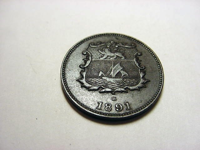 1891 BRITISH NORTH BORNEO [MALAYSIA] HALF CENT: 1891 BRITISH NORTH BORNEO [MALAYSIA] HALF CENT