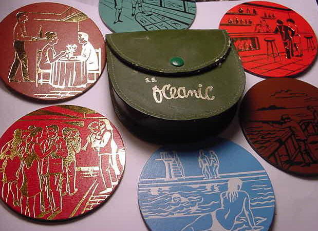 S.S. OCEANIC SHIP SOUVENIR COASTER SET: S.S. OCEANIC SHIP SOUVENIR COASTER SET