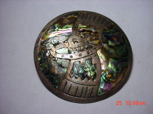 STERLING ABALONE PIN: STERLING ABALONE PIN