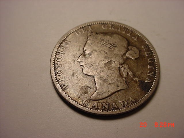 1883 H CANADA 25 CENTS: 1883 H CANADA 25 CENTS