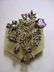2: STERLING AMETHYST MARCASITE FLORAL PIN