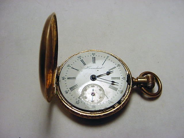 HUMBERT LADIES HUNTERCASE G.F. POCKET WATCH WORKS: HUMBERT LADIES HUNTERCASE G.F. POCKET WATCH WORKS