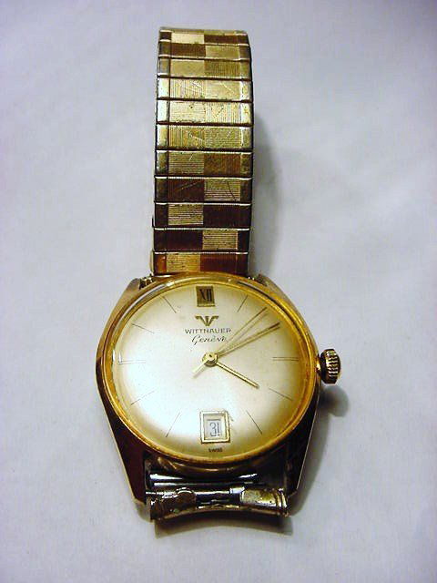 WITTNAUER GENEVE DATE WRISTWATCH WORKS: WITTNAUER GENEVE DATE WRISTWATCH WORKS