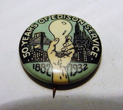 1932 EDISON BUTTON: 1932 EDISON BUTTON