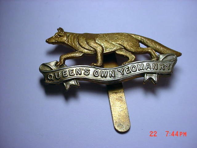 QUEENS OWN YEOMANRY HAT BADGE: QUEENS OWN YEOMANRY HAT BADGE
