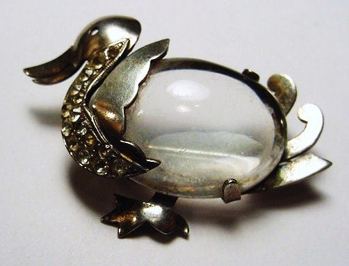 VINTAGE STERLING DUCK JELLY BELLY: VINTAGE STERLING DUCK JELLY BELLY