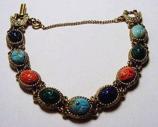 GOLDETTE SCARAB BRACELET: GOLDETTE SCARAB BRACELET