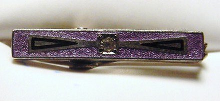 DECO STERLING ENAMEL CLIP: DECO STERLING ENAMEL CLIP