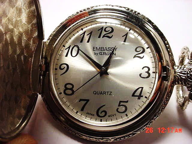 GRUEN DAD POCKET WATCH NEEDS BATTERY: GRUEN DAD POCKET WATCH NEEDS BATTERY