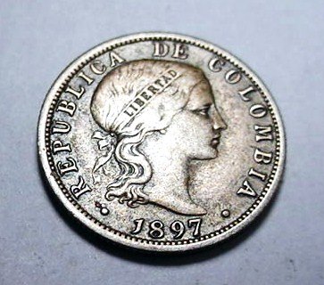 1897 COLOMBIA 10 CENTAVOS: 1897 COLOMBIA 10 CENTAVOS