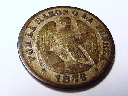1879 CHILE 20 CENTAVOS: 1879 CHILE 20 CENTAVOS