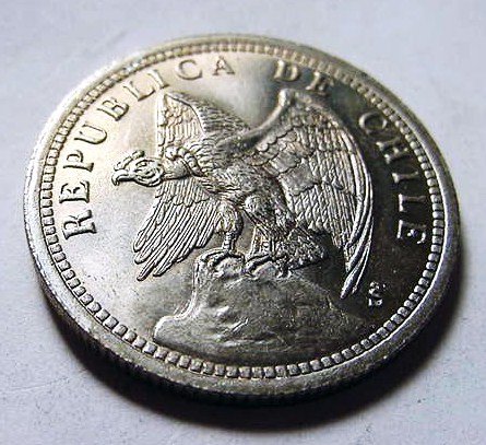 1933 CHILE PESO GEM B.U.: 1933 CHILE PESO GEM B.U.