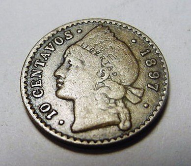 1897 DOMINICAN REPUBLIC 10 CENTAVOS: 1897 DOMINICAN REPUBLIC 10 CENTAVOS