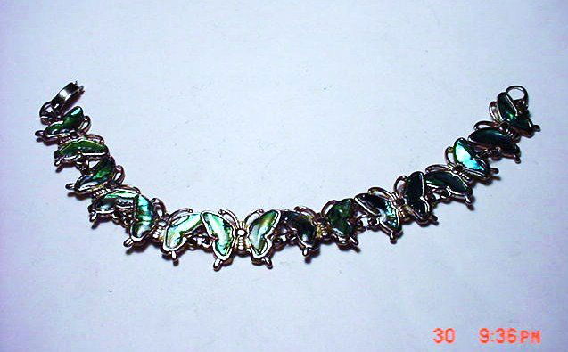 VINTAGE ABALONE BUTTERFLY BRACELET: VINTAGE ABALONE BUTTERFLY BRACELET