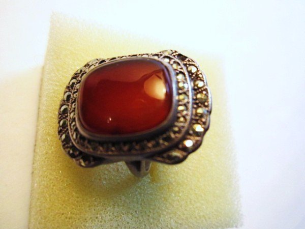 STERLING CARNELIAN RING SIZE 5: STERLING CARNELIAN RING SIZE 5