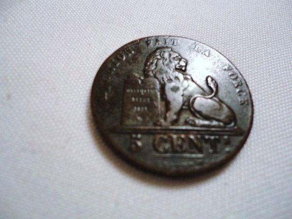 1842 BELGIUM 5 CENTIMES: 1842 BELGIUM 5 CENTIMES