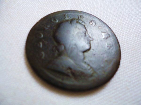 1721/20 BRITISH HALF CENT: 1721/20 BRITISH HALF CENT