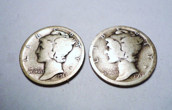 1917-D & 1917-S MERCURY DIMES: 1917-D & 1917-S MERCURY DIMES