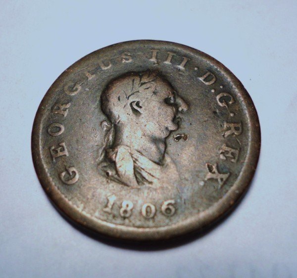 1806 BRITISH HALF PENNY: 1806 BRITISH HALF PENNY