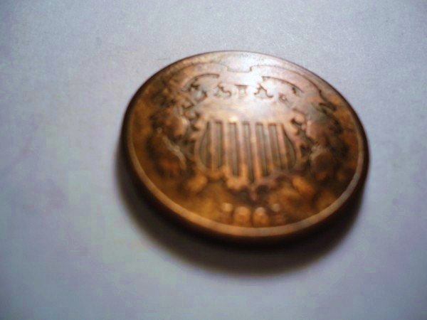 1864 2 CENT PIECE 100% ROTATED REVERSE: 1864 2 CENT PIECE 100% ROTATED REVERSE