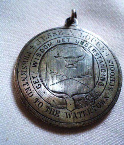 1866 WATERBURY, CT SILVER SCHOOL MEDAL: 1866 WATERBURY, CT SILVER SCHOOL MEDAL