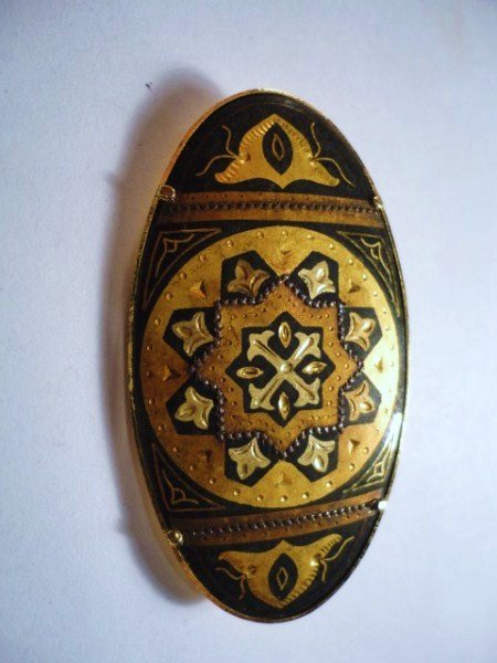 VINTAGE GOLD INLAY PIN: VINTAGE GOLD INLAY PIN