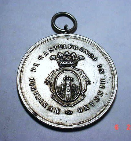 1886 NAMED SILVER ITALIAN MEDAL: 1886 NAMED SILVER ITALIAN MEDAL