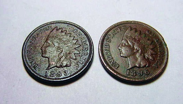 1893 & 1896 INDIAN CENTS: 1893 & 1896 INDIAN CENTS