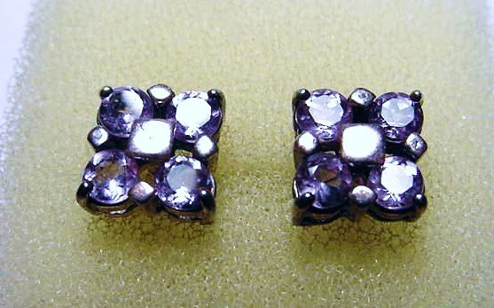 STERLING AMETHYST EARRINGS: STERLING AMETHYST EARRINGS