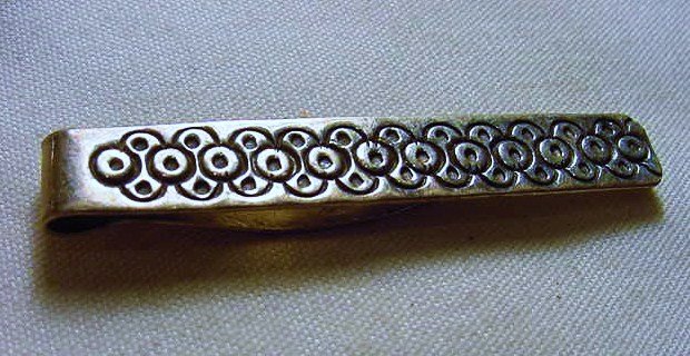 LOS BALLESTEROS TAXCO MEXICO STERLING TIE BAR: LOS BALLESTEROS TAXCO MEXICO STERLING TIE BAR