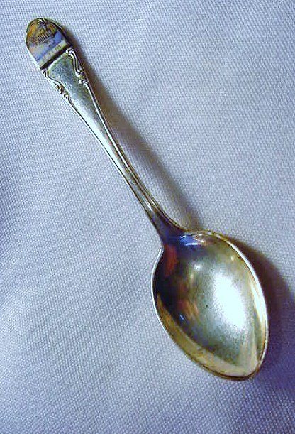 VIENNA AUSTRIA ENAMEL 800 SILVER SPOON: VIENNA AUSTRIA ENAMEL 800 SILVER SPOON