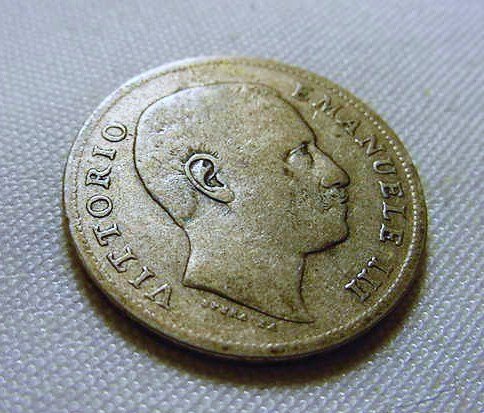 1907 ITALY 1 LIRE SILVER COIN: 1907 ITALY 1 LIRE SILVER COIN