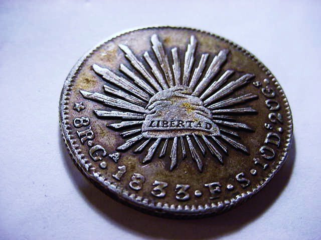 1833 Ga F.S. MEXICO 8 REALES: 1833 Ga F.S. MEXICO 8 REALES