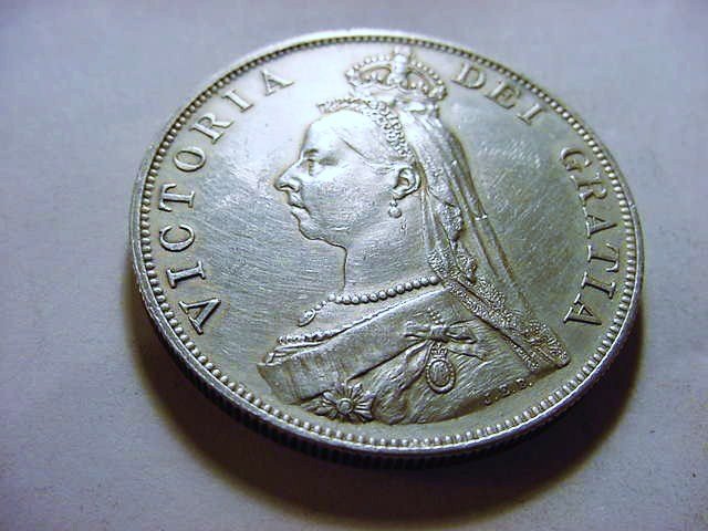 1889 BRITISH VICT6ORIA DOUBLE FLORIN: 1889 BRITISH VICT6ORIA DOUBLE FLORIN