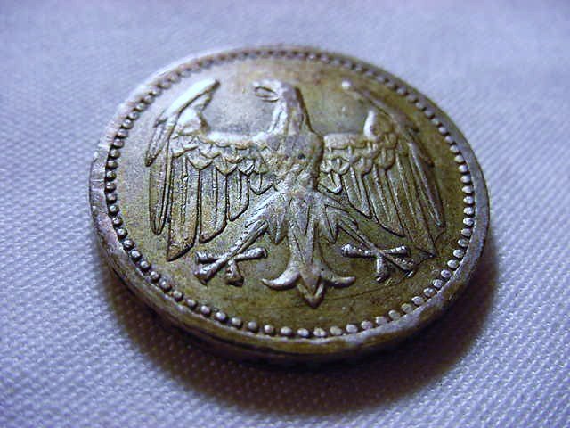 1924 GERMANY 3 MARK SILVER COIN: 1924 GERMANY 3 MARK SILVER COIN