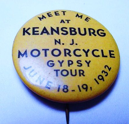 1932 NJ GYPSY MOTORCYCLE TOUR BUTTON: 1932 NJ GYPSY MOTORCYCLE TOUR BUTTON