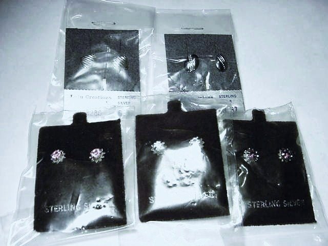 5] BRAND NEW PAIRS STERLING EARRINGS: 5] BRAND NEW PAIRS STERLING EARRINGS