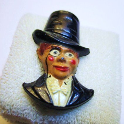 VINTAGE CELLULOID CHARLIE MCARTHY PIN: VINTAGE CELLULOID CHARLIE MCARTHY PIN
