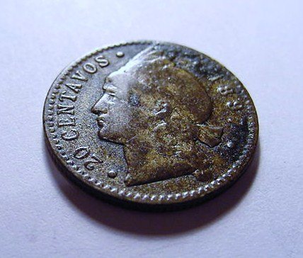1897 DOMINICAN REPUBLIC 20 CENTAVOS: 1897 DOMINICAN REPUBLIC 20 CENTAVOS