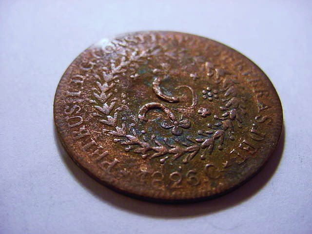 1826 BRAZIL COUNTERMARKED COIN: 1826 BRAZIL COUNTERMARKED COIN
