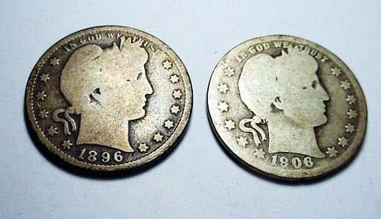 1896 & 1906-D BARBER QUARTERS: 1896 & 1906-D BARBER QUARTERS