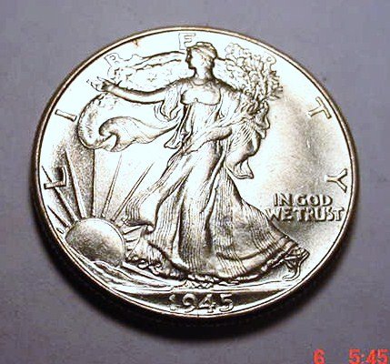 1945 WALKING LIBERTY HALF B.U.: 1945 WALKING LIBERTY HALF B.U.