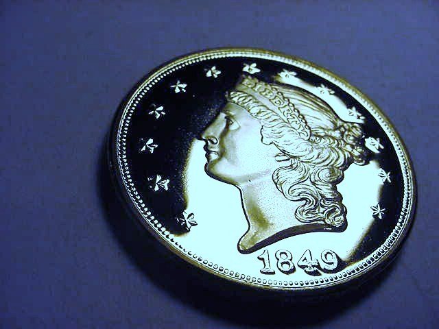 1849 $20 GOLD COIN PROOF COPY: 1849 $20 GOLD COIN PROOF COPY
