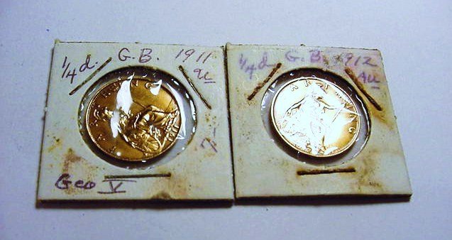 1911 & 1912 BRITISH FARTHINGS: 1911 & 1912 BRITISH FARTHINGS