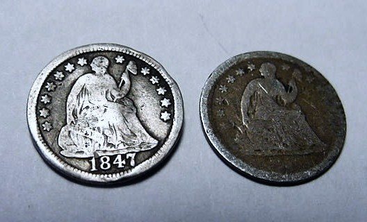 [2] SEATED HALF DIMES: [2] SEATED HALF DIMES