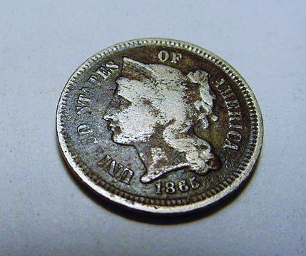 1865 3 CENT NICKEL: 1865 3 CENT NICKEL
